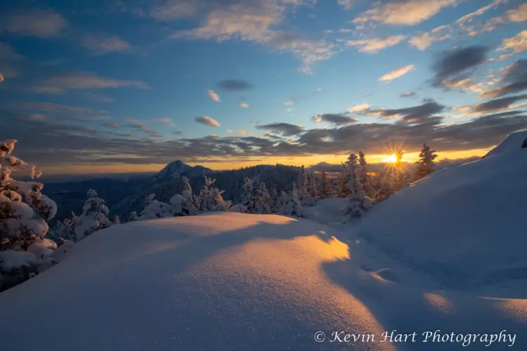 Middlesister in winter at sunset