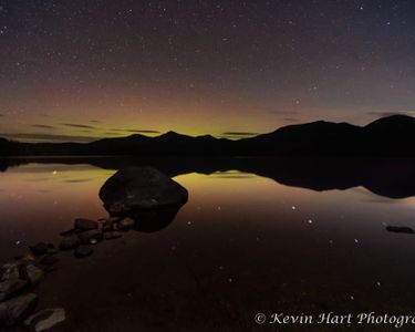 "Fading" - An aurora show fades out over the Chittenden Reservoir in Rutland County, VT.