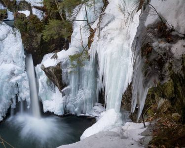 "The Bingham Ice Palace" - Bingham Falls during the spring melt (Stowe, VT).