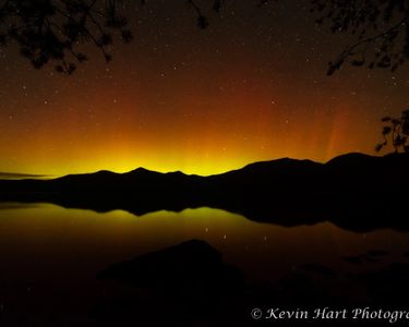 "Images of Ra" - An aurora borealis show over the Chittenden Reservoir in Vermont.