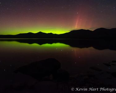 "Chittenden Aurora 1" - The aurora borealis, northern lights, over the Chittenden Reservoir in Vermont.