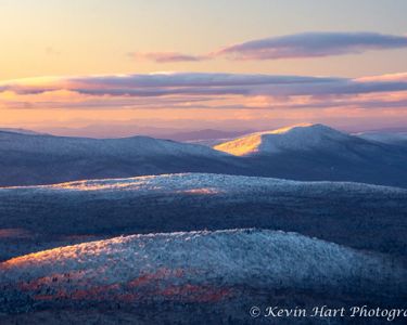 "Southern Vermont Alpenglow" - Evening light hits the peaks of southwest Vermont on a cold winter day.