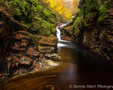 "In the Hall of the Morgen" - An off-trail waterfall buried deep in the Green Mountain National Forest in autumn.