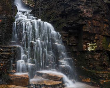 "Cutting Thru Time" - Water carves a path through a cliff in southern Vermont.