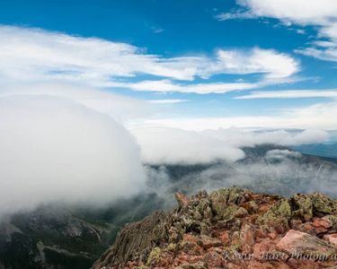 "Where Rock and Sky Meet I - The Wind Up" - A cloud prepares to collide with Pamola Peak.