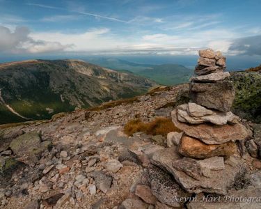 "Tablelands Sentry" - A cairn stands guard in the Tablelands and presents the first clear view since before arriving at Pamola Peak.