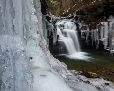 "Big Falls I" - Heberly Run flows free during a February thaw.