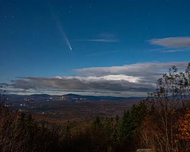 "Flight Path" - Comet c/2023 streaks through the night sky in October of 2024. Seen from the top of Mt. Ascutney in Windsor County, VT.