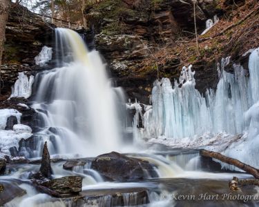 "Ozone Falls I" - Ozone Falls in Ricketts Glen State Park, PA during a winter thaw.