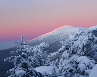 "Presidential Sunset II" - Evening alpenglow on Mt. Jefferson from Mt. Pierce in New Hampshire.