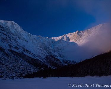 "Mountain Moonshine" - Moonglow on Katahdin in Baxter State Park, Maine.