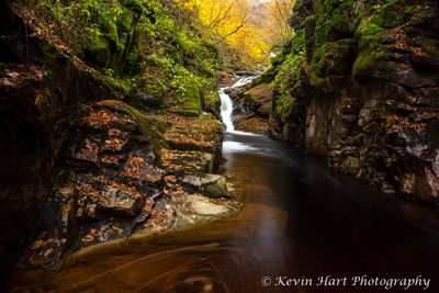 A flume-style waterfall in Vermont.