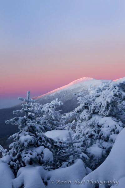 "Presidential Sunset II" - Evening alpenglow on Mt. Jefferson from Mt. Pierce in New Hampshire.