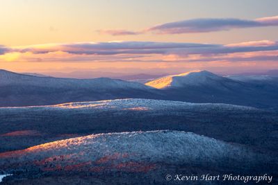 "Southern Vermont Alpenglow" - Evening light hits the peaks of southwest Vermont on a cold winter day.